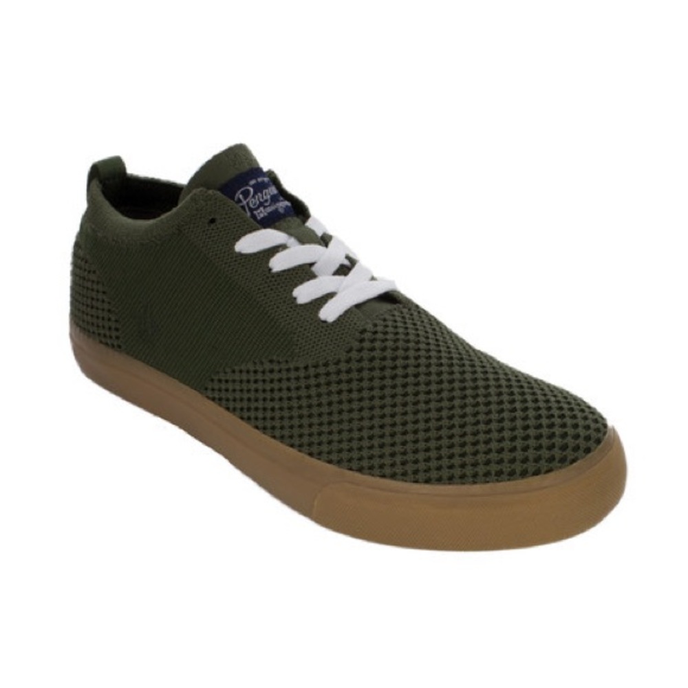 Men's Original Penguin Olive Knit Casual Sneakers with Gum Sole